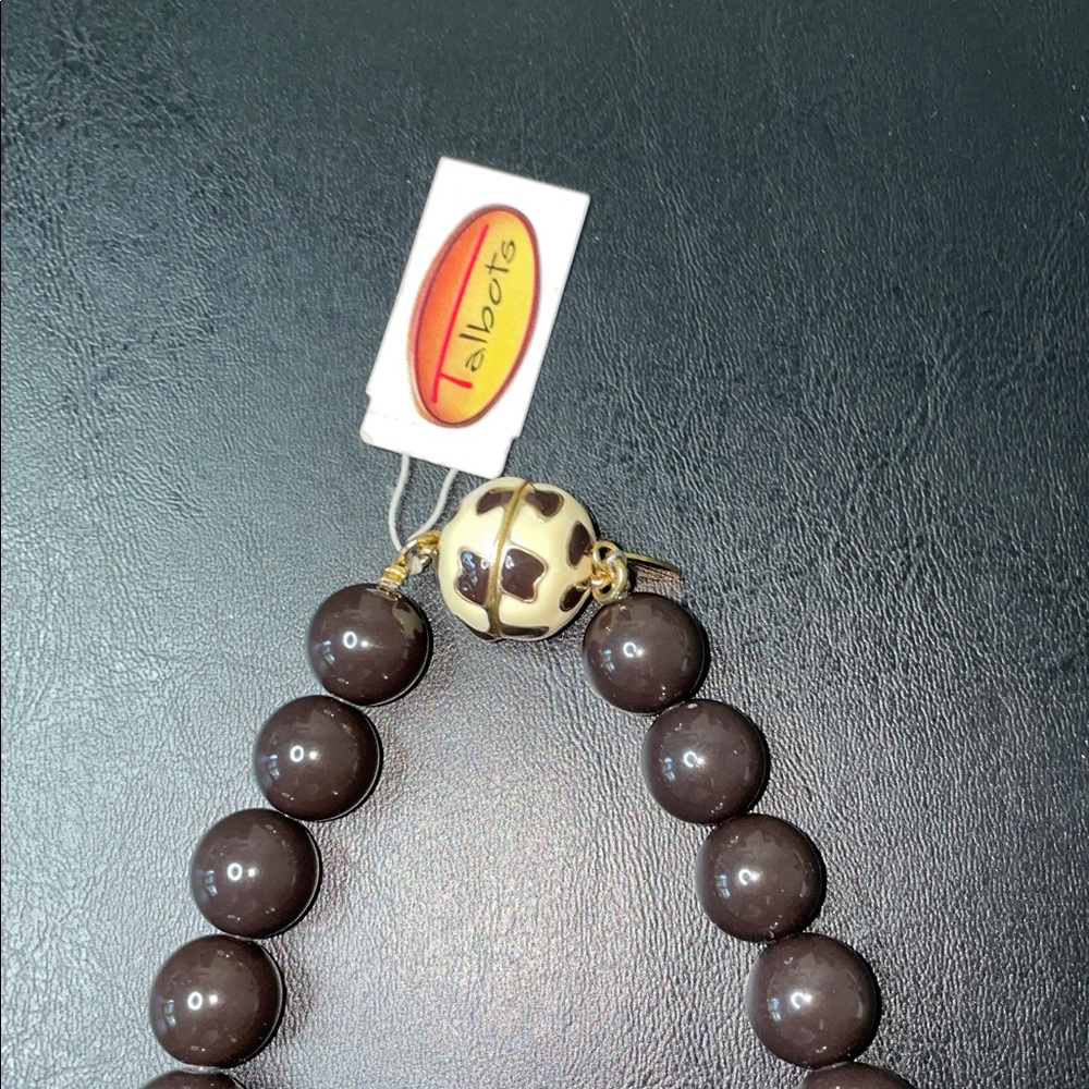 NWT Talbots chocolate brown bead necklace - Picture 3 of 5